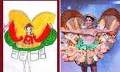 Loạt trang phục dân tộc thiết kế cho Hoàng Thuỳ bị tố đạo nhái trắng trợn