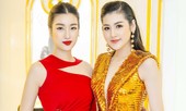Hoa hậu Mỹ Linh, Á hậu Tú Anh 'đọ sắc' gợi cảm với váy xẻ táo bạo