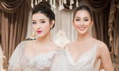 Huyền My, Tiểu Vy mặc váy dạ hội xuyên thấu khoe đường cong quyến rũ