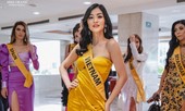 Xuất hiện cuối cùng, Kiều Loan đội vương miện như veddette ở họp báo Miss Grand