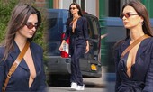 Emily Ratajkowski 'thả rông' vòng 1, tự tin sải bước trên phố