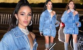 Hoa hậu Olivia Culpo mặc áo bò lệch vai, khoe dáng nuột nà gợi cảm
