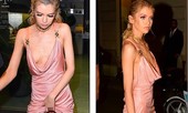 Xấu hổ với chiếc váy rộng cổ hết nấc, lộ vòng 1 phản cảm của Stella Maxwell
