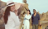 Bắt gặp Hoa hậu Tiểu Vy dạo biển cùng trai tây lạ
