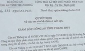 Những căn cứ Công an Thanh Hóa ký quyết định xuất ngũ trung úy công an