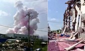 Nổ lớn khiến 10 người thương vong, nhà máy hoá chất bốc khói hồng