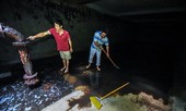Viwaco thau rửa bể chung cư phát hiện nước đen kịt nồng nặc mùi