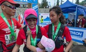 Gia đình trên đường chạy Tiền Phong Marathon 2019