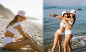 Bộ đôi mỹ nhân xứ Samba khoe dáng nuột trên biển