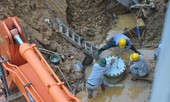 Trời nắng nóng, đường ống nước sông Đà lại gặp sự cố