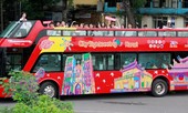 Hình ảnh xe buýt 2 tầng trong ngày đầu lăn bánh trở lại ở Hà Nội