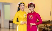 Nữ sinh ung thư nổi tiếng trường Ngoại thương diễn áo dài cho Hoa hậu Ngọc Hân