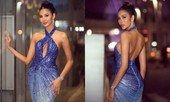 Diện lại váy dạ hội ở chung kết Miss Universe, Hoàng Thuỳ khoe vòng 1 nóng bỏng