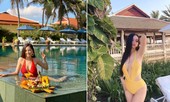 Hoa hậu Mai Phương Thuý mặc bikini khoe dáng nóng bỏng bên hồ bơi