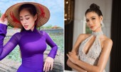 Hoàng Thuỳ khoe vòng 1 táo bạo, Khánh Vân quyến rũ không kém khi mặc áo dài tím Huế