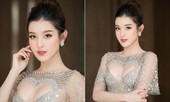 Á hậu Huyền My khoe vòng 1 nóng bỏng với váy xẻ ngực hình trái tim lạ mắt