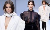 Con gái siêu mẫu của Cindy Crawford và Bella Hadid ngực trần catwalk