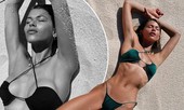 Siêu mẫu nội y 9x thả dáng quyến rũ hút hồn trên cát với bikini bé xíu