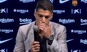 Suarez họp báo chia tay Barca trong nước mắt