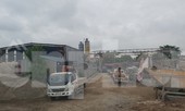Nhan nhản trạm bê tông, bãi cát trái phép ở đoạn đê sông Hồng bị cày nát
