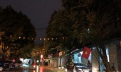 Mưa lớn, lá rụng ngập đường tại TP Thanh Hoá