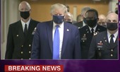 Ông Trump đeo khẩu trang đi thăm các quân nhân Mỹ