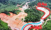 Chặn dòng tại đập bê tông Rào Trăng 3 để tìm kiếm người mất tích