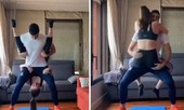 Ngôi sao Tây Ban Nha 'dùng' bạn gái nóng bỏng để tập... thể lực
