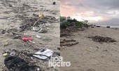 Bão số 13 đã qua từ lâu nhưng bãi biển Đà Nẵng vẫn còn nhếch nhác vì rác