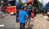 Container đấu đầu xe khách, người đón xe buýt chết thương tâm