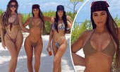 Bị chỉ trích vì tiệc tùng giữa dịch, chị em Kim 'siêu vòng 3' khoe ảnh bikini ‘bỏng mắt’