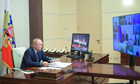 Tổng thống Nga Vladimir Putin tại cuộc họp. (Ảnh: Tass)