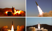 Các tên lửa Triều Tiên được phóng trong những ngày qua từ vị trí không công bố. (Ảnh: KCNA)