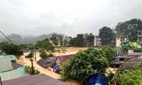 Nước lũ chạm nóc nhà, một thị trấn ở Nghệ An bị cô lập