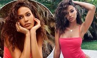 &apos;Chân dài&apos; cao 1m79 Joan Smalls khoe dáng với áo tắm đỏ rực
