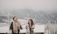 Cặp đôi chụp ảnh cưới lãng mạn như cổ tích giữa tuyết trắng ở Y Tý