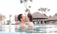 Khánh Thi nóng bỏng với bikini, hôn Phan Hiển say đắm trên biển Vũng Tàu