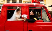 Bộ ảnh cưới độc đáo của chàng lính cứu hỏa