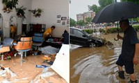 Hình ảnh mưa 3 ngày bằng nửa năm gây lụt lớn khó tin ở Trung Quốc sau bão Doksuri
