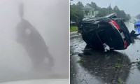 Video ô tô bị cuốn bay trong không trung do bão Idalia, cảnh tượng vô cùng khó tin