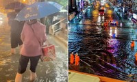 Video mưa to, ngập lụt mênh mông ở Bangkok do ảnh hưởng áp thấp nhiệt đới 