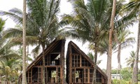 Mẫu nhà tam giác bằng tre và rơm gây tò mò