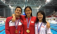 Ba chị em kình ngư giành 4 HCV cho đội bơi Singapore