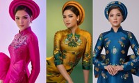 Đại diện Việt Nam tại Miss Earth 2021 quảng bá nét đẹp áo dài ở phần dự thi chính thức