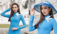 Ngắm trọn bộ ảnh Hoa hậu Thùy Tiên mặc áo dài đội vương miện Miss Grand International
