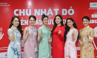Hoa hậu Ngọc Hân cùng dàn người đẹp khoe sắc cùng áo dài tại họp báo Chủ Nhật Đỏ năm 2022