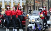 Dàn người đẹp Việt diễu hành hoành tráng cùng mô tô phấn khối lớn tại sự kiện Chủ Nhật Đỏ