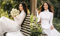 Hoa hậu Khánh Vân khoe dáng với áo dài trắng trước thềm sơ khảo Miss Universe Vietnam 2022