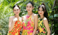 Hoa hậu Lương Thùy Linh, Á hậu Kiều Loan, Tường San diện váy khoe lưng thon