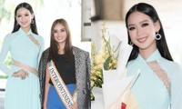 Á hậu Bảo Ngọc khoe chiều cao vượt trội bên cạnh đương kim Hoa hậu Liên lục địa 2021